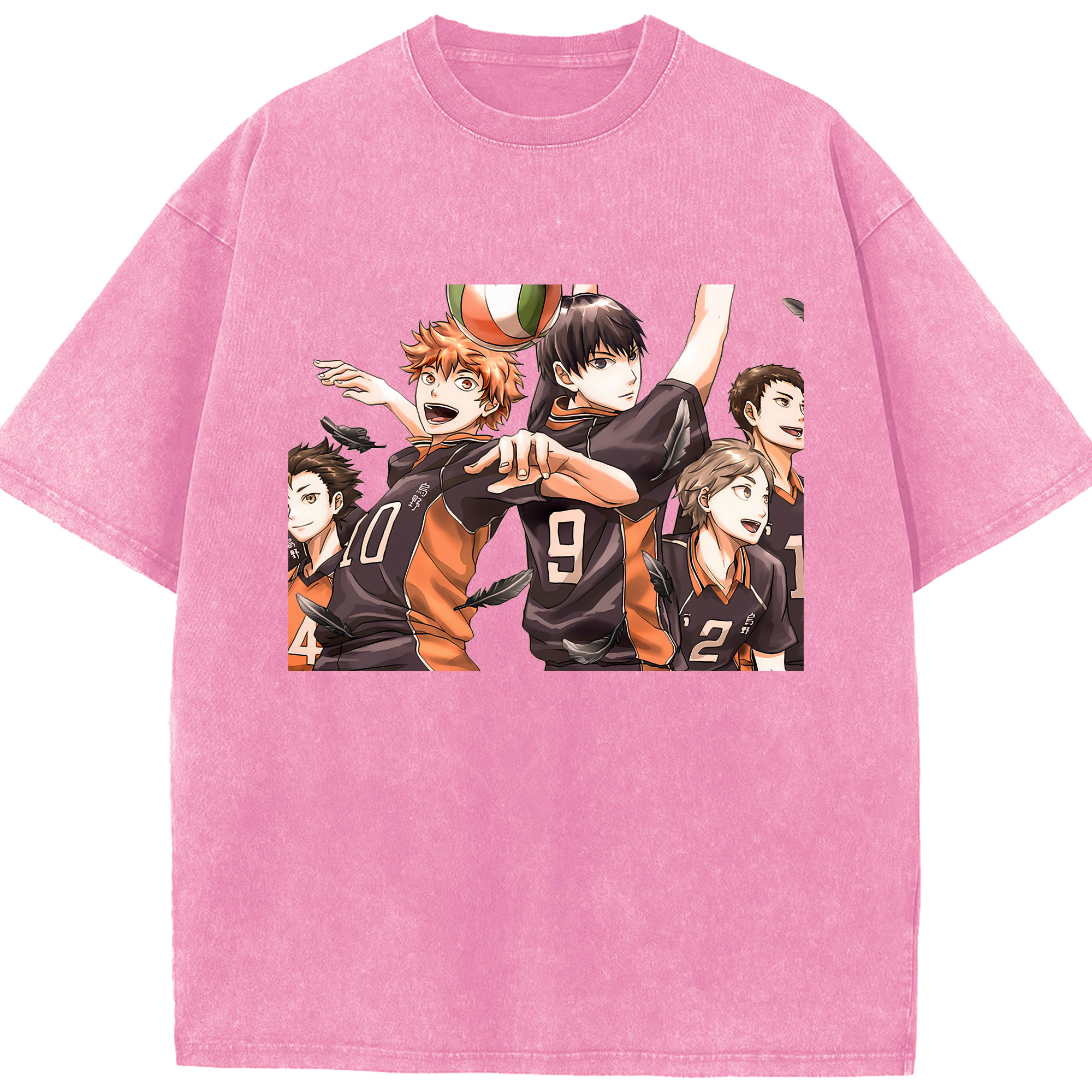 （画像用） ハイキュー!! Haikyu!! 綿100% ヴィンテージ風 半袖Tシャツ（フロントプリント）
